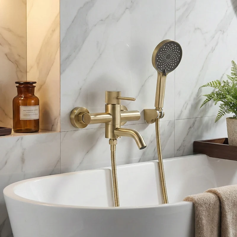 Badewannenarmatur Lungo Stripe Gold Matt