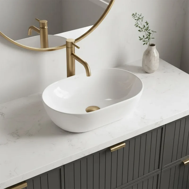 Aufsatzwaschbecken Amelia White 45x31cm
