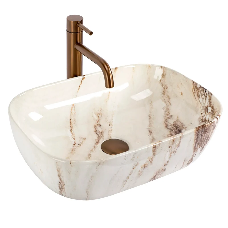 Aufsatzwaschbecken Belinda Marrone Shiny 46,5x33cm