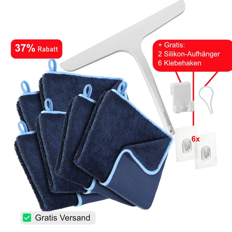 Duschabzieher + Mikrofasertücher Sparset