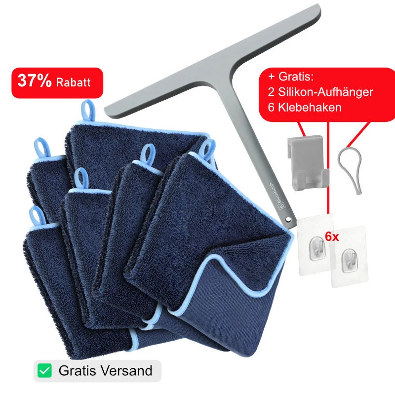 Duschabzieher + Mikrofasertücher Sparset