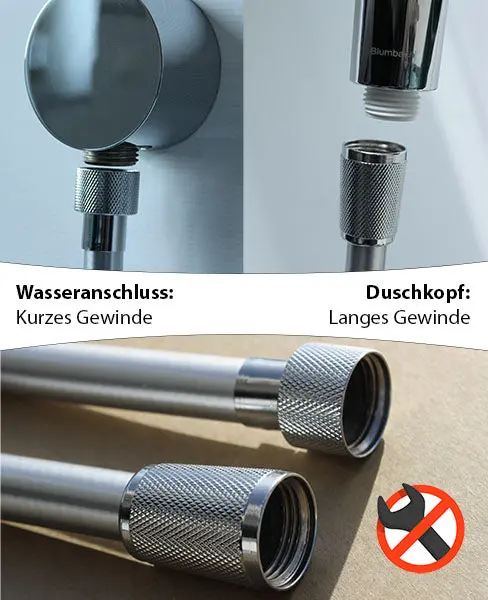 Duschbrause Set: Aqua Joy Duschkopf + Kunststoff Schlauch 160 cm