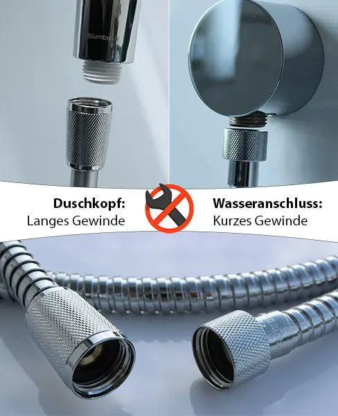 Edelstahl Brauseschlauch - Made in Germany - mit Verdrehschutz