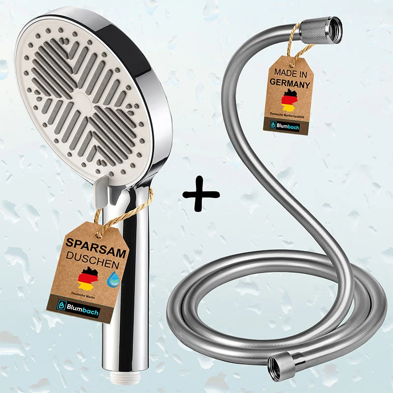 Duschbrause Set: Eco Shower Duschkopf + Kunststoff Duschschlauch 160 cm