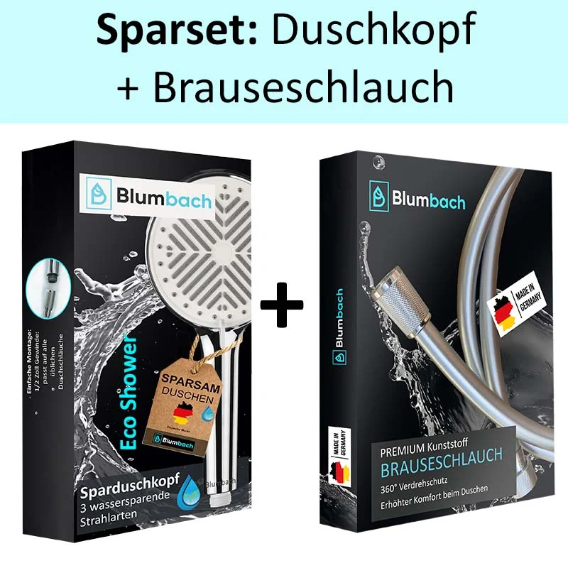 Duschbrause Set: Eco Shower Duschkopf + Kunststoff Duschschlauch 160 cm