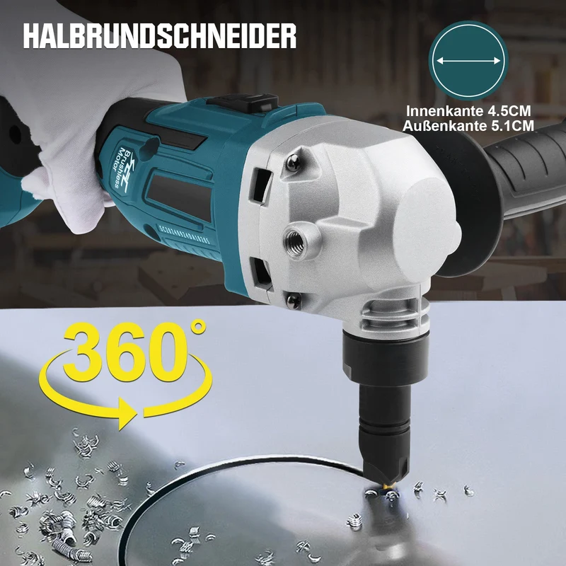 XIIW 18V Akku Metallnibbler bürstenlos | Blechnapper für Stahl & Alu | 1900 Hübe/min (Solo-Gerät, ohne Akku & Ladegerät)