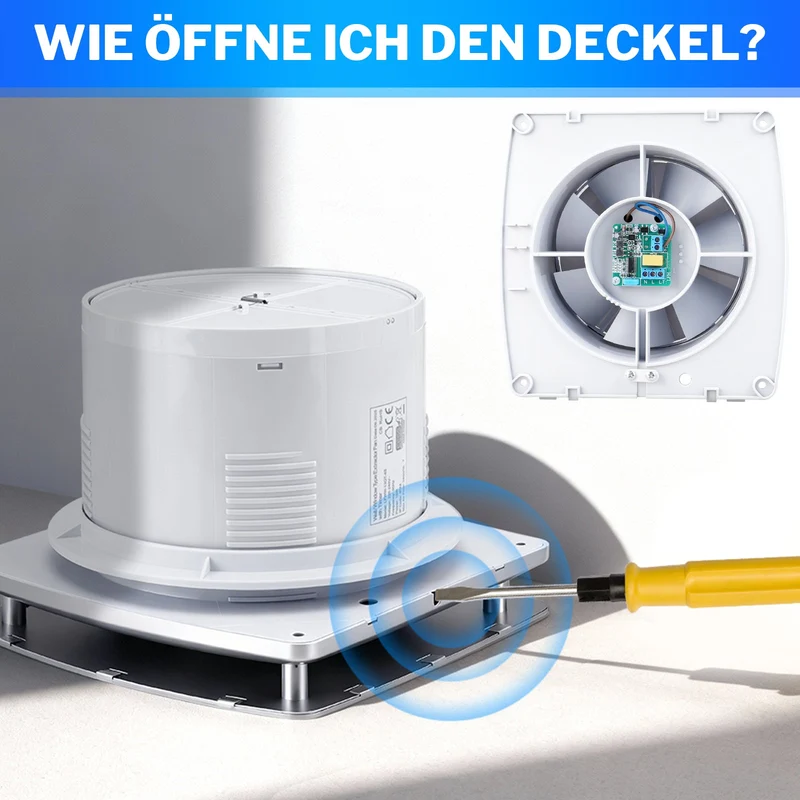 Leistungsstarker Abluftventilator 240 m³/h mit Nachlauffunktion – Für frische und trockene Räume