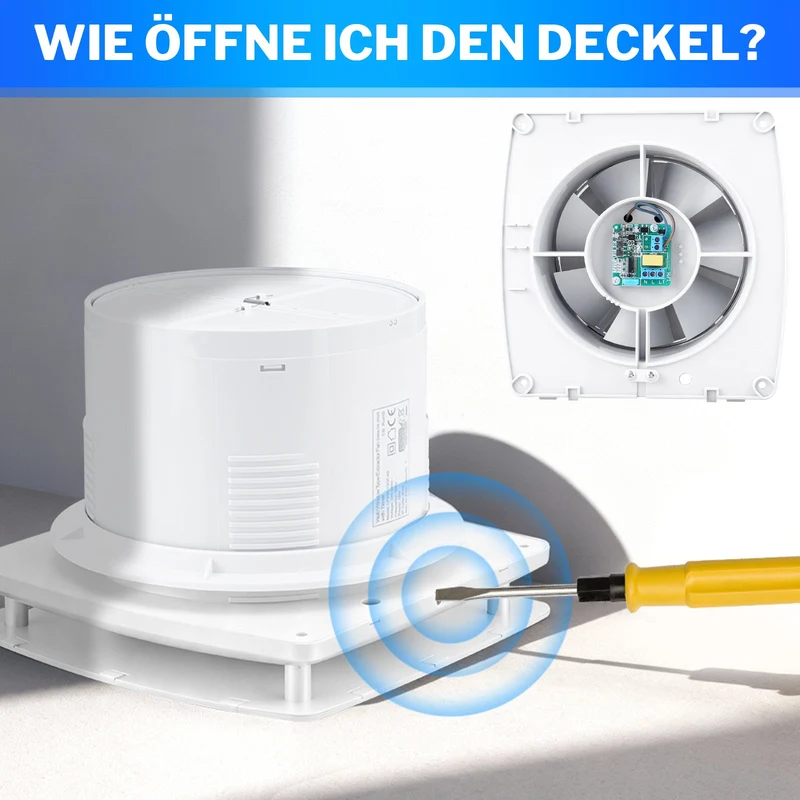Effizienter Abluftventilator 240 m³/h mit einstellbarer Nachlaufzeit – Ideal für Bad, Küche und Keller