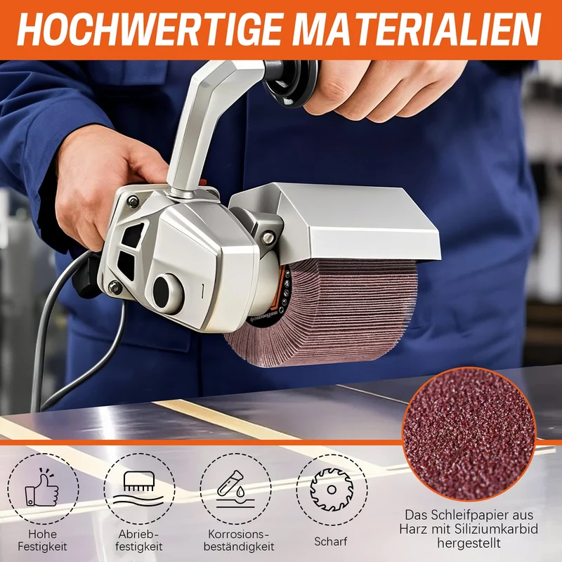 Hochwertige Schleifwalzenbürste aus Siliziumcarbid-Schleifpapier – Effiziente Oberflächenbearbeitung für Metall und Holz