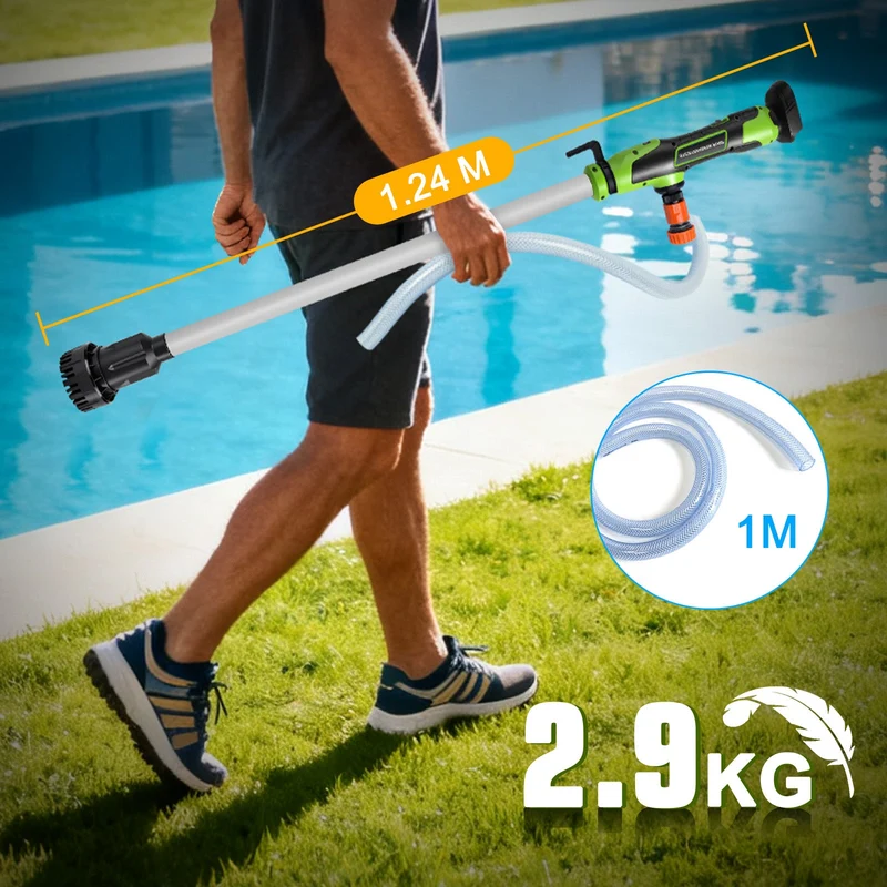 Kabellose Akku Regenfasspumpe – Wassertransferpumpe 50 L/min, 10m Förderhöhe, tragbare 18V Pumpe