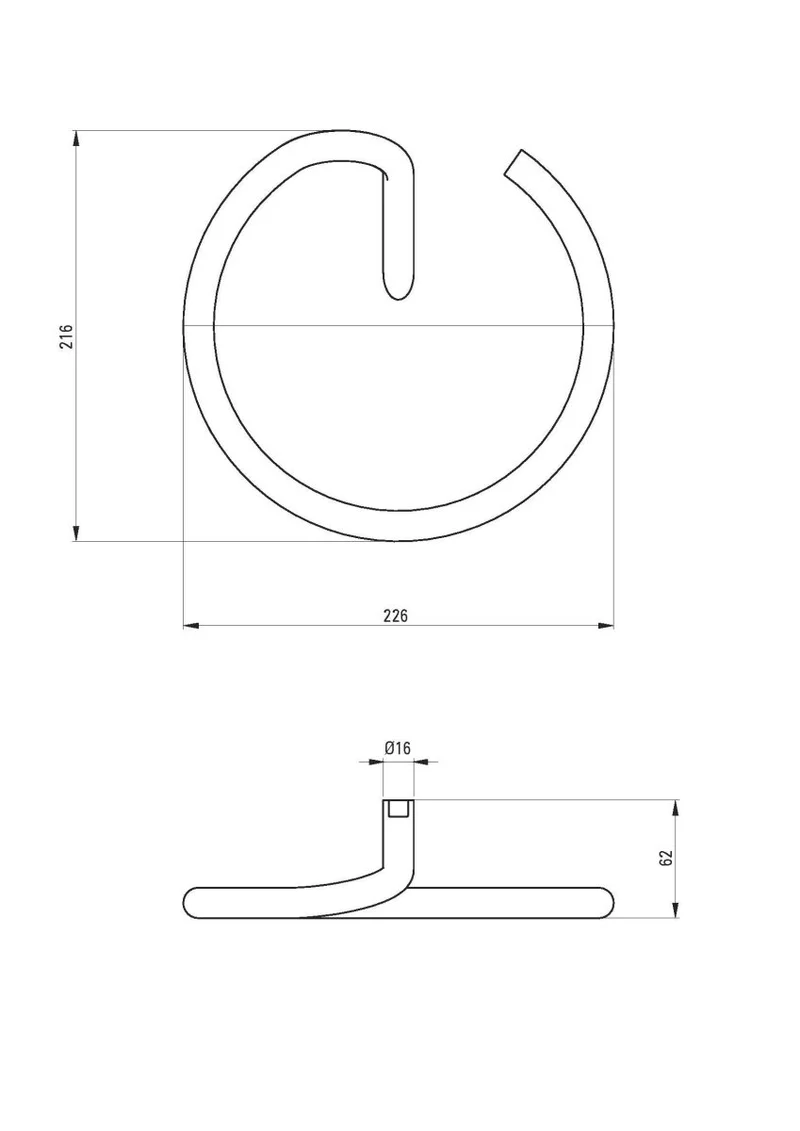 DEANTE Silia Wandhandtuchhalter – Rund // gebürsteter Stahl // ADI-F611
