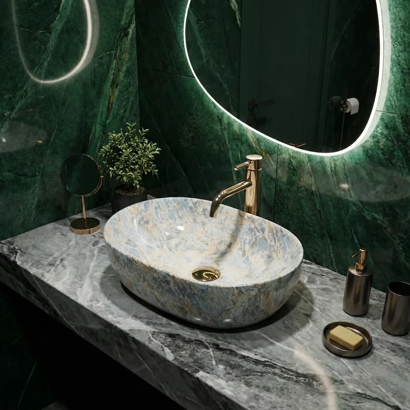 Aufsatzwaschbecken Amelia Ruststone 48x34,5cm