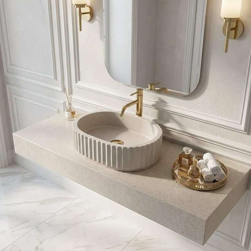 Aufsatzwaschbecken Margaret Beige 49x35,5cm