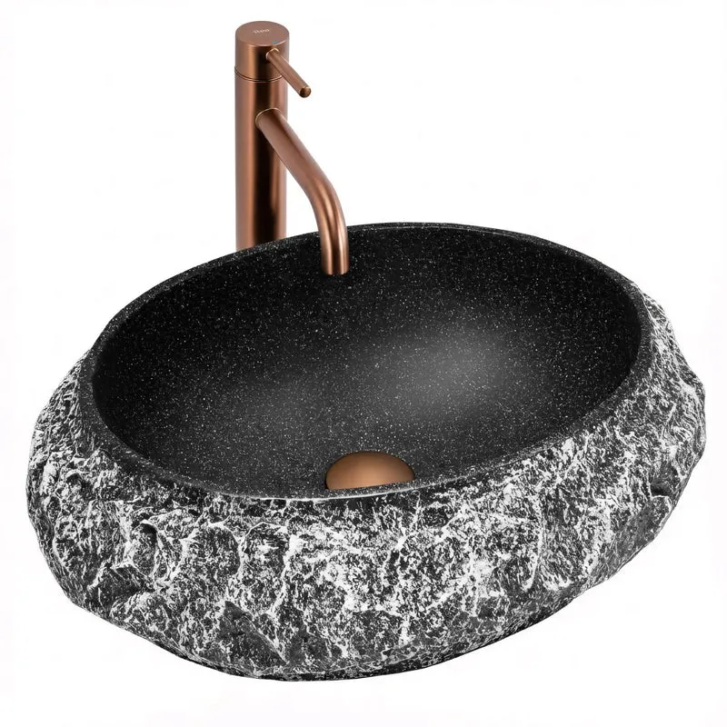 Aufsatzwaschbecken Mika Gabro Schwarz 50x38cm