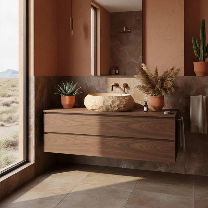Aufsatzwaschbecken Mika Light Terracotta 50x38cm