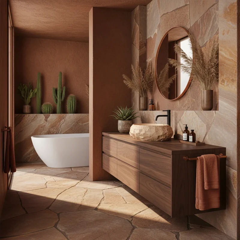 Aufsatzwaschbecken Mika Light Terracotta 50x38cm