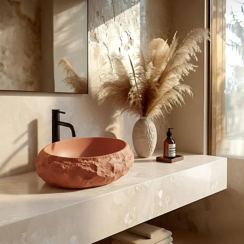 Aufsatzwaschbecken Mika Terracotta 50x38cm