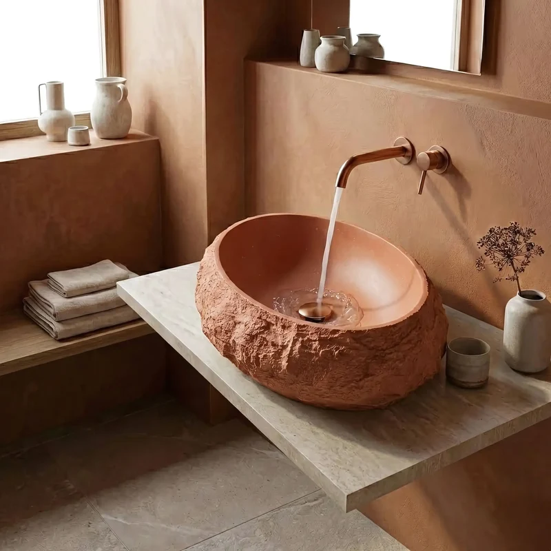 Aufsatzwaschbecken Mika Terracotta 50x38cm
