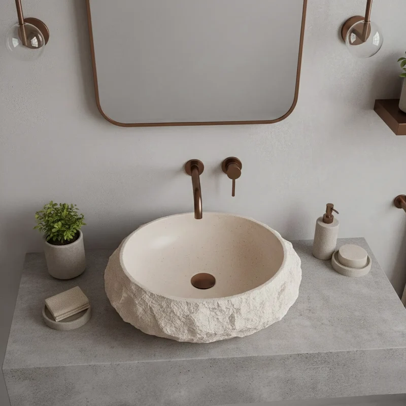 Aufsatzwaschbecken Mika Warm Beige 50x38cm