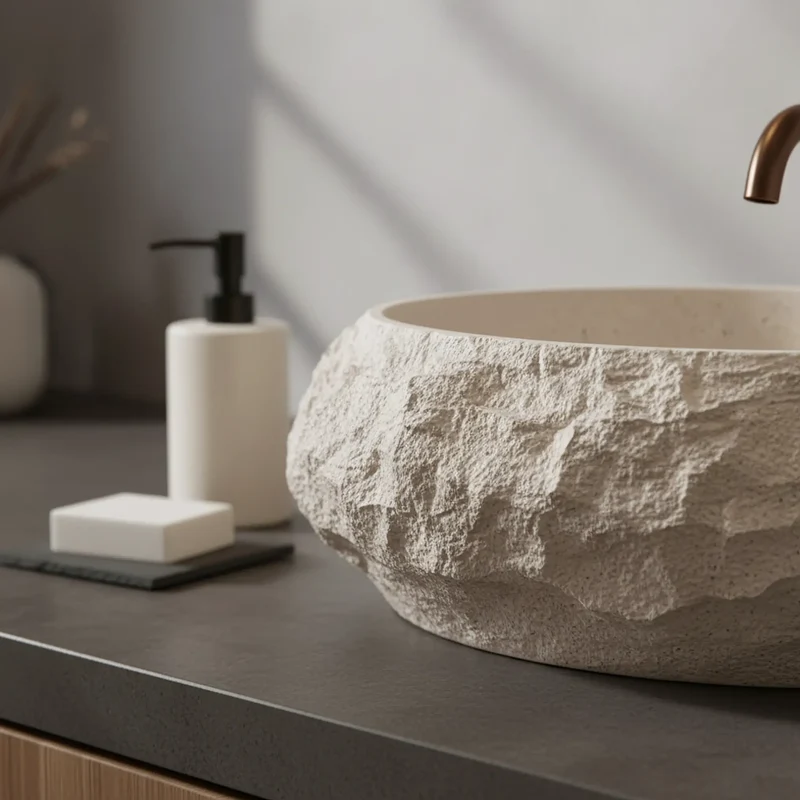 Aufsatzwaschbecken Mika Warm Beige 50x38cm