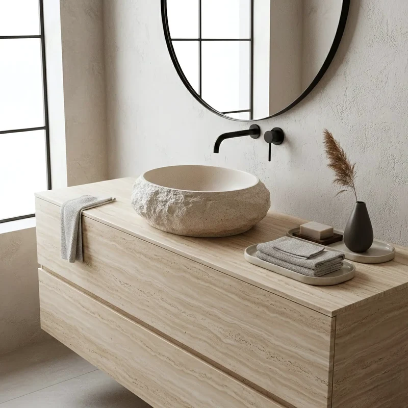 Aufsatzwaschbecken Mika Warm Beige 50x38cm