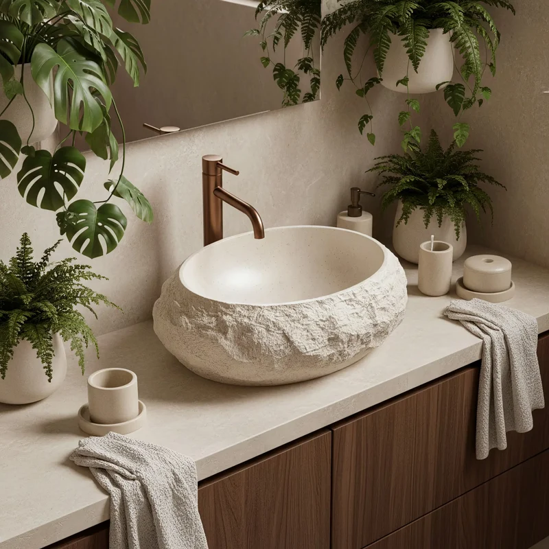 Aufsatzwaschbecken Mika Warm Beige 50x38cm