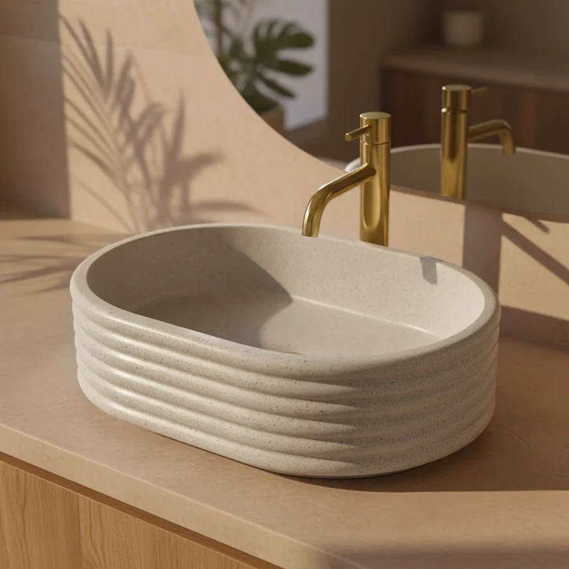 Aufsatzwaschbecken Nicoletta Beige 50x36cm