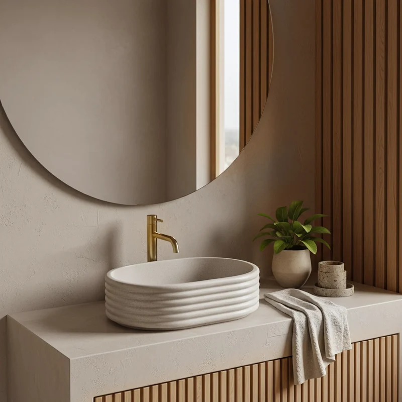 Aufsatzwaschbecken Nicoletta Beige 50x36cm