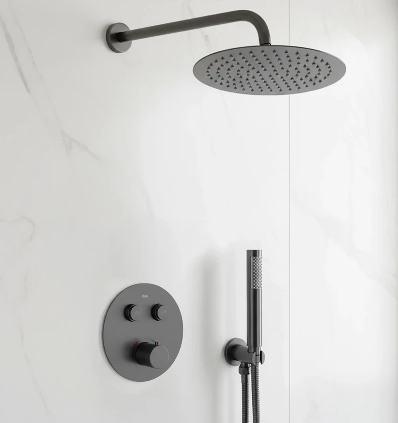 Dusche Unterputz Lungo Titan Matt (mit Thermostat)