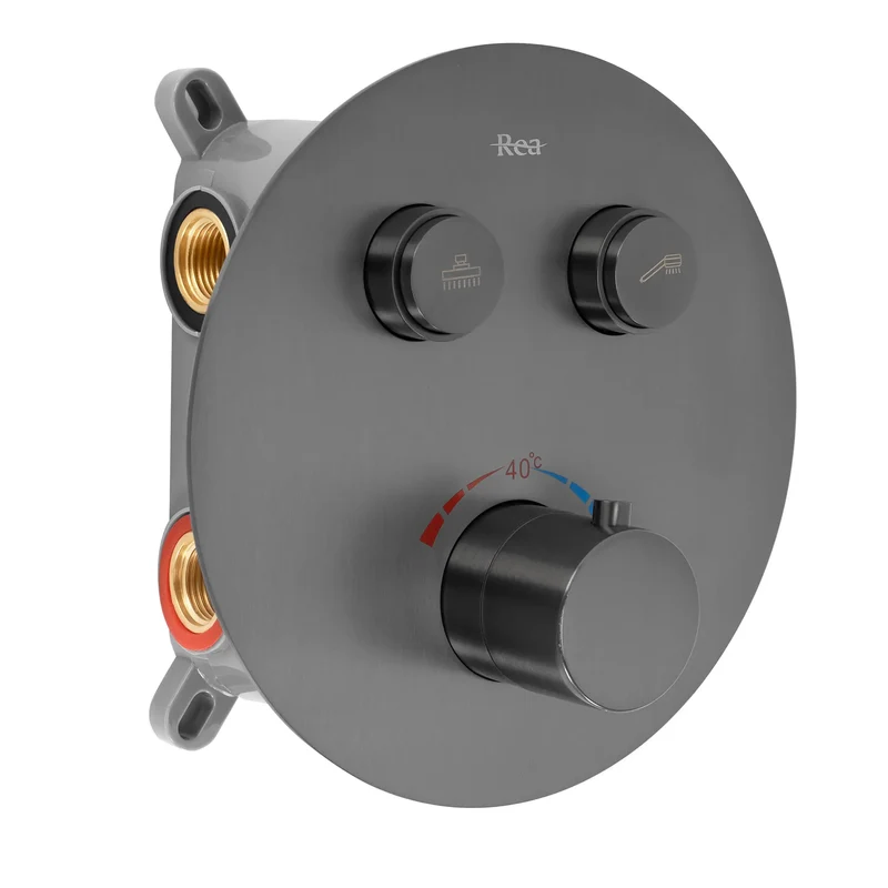 Dusche Unterputz Lungo Titan Matt (mit Thermostat)