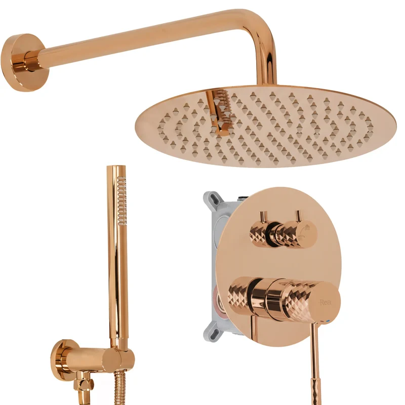 Unterputz Dusche Lungo Diamond Kupfer