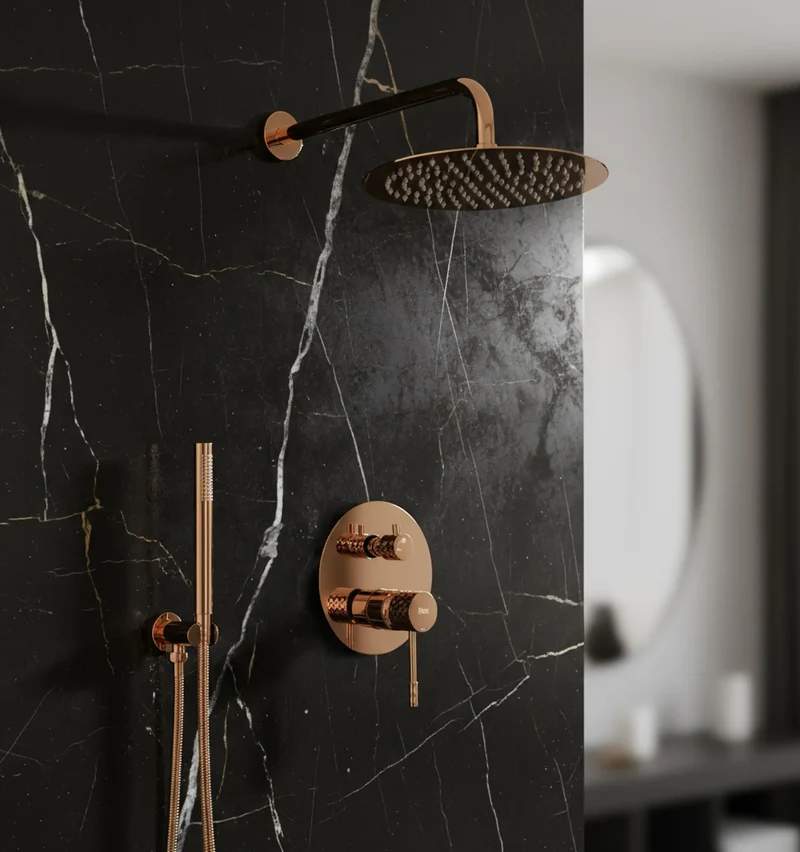 Unterputz Dusche Lungo Diamond Kupfer