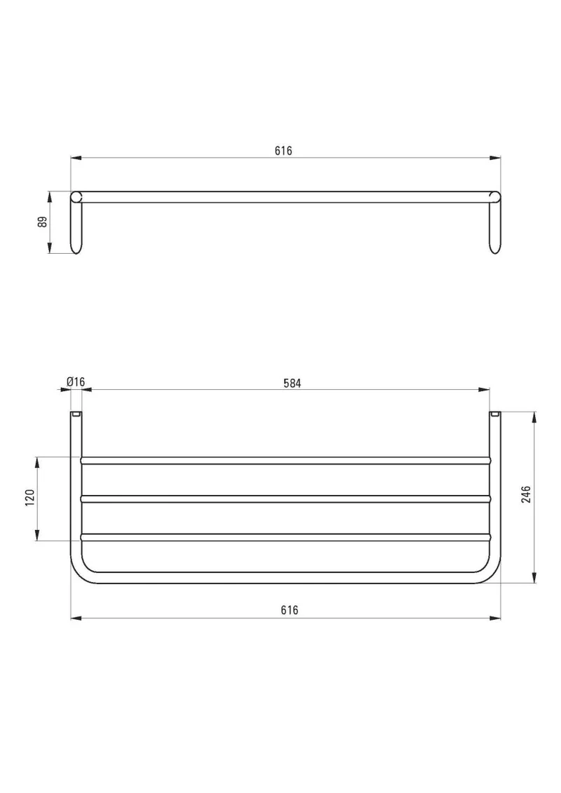 DEANTE Silia Wandablage - Rippen // Chrom // ADI-0531