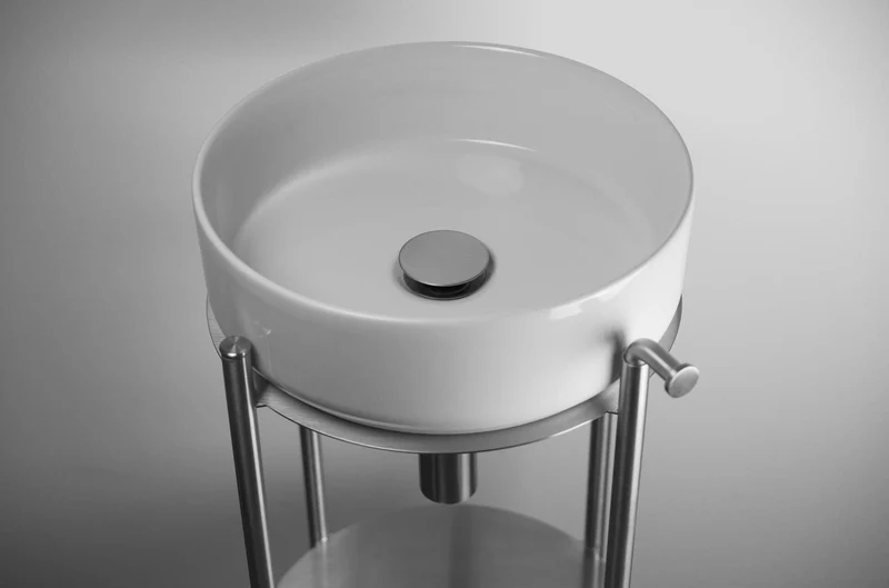 DEANTE Silia Freistehende Badezimmerkonsole // gebürsteter Stahl // CKS-F36A