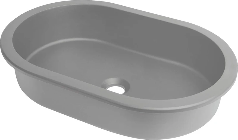 DEANTE Silia Granit-Unterbauwaschbecken // Grau Metallic // CQS-SU6U