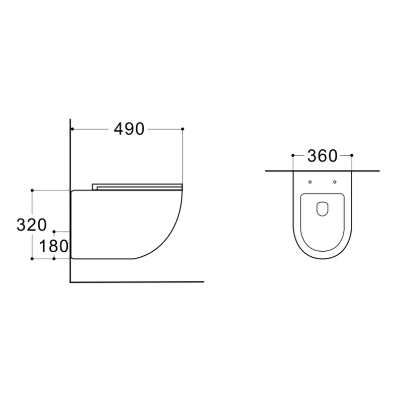 Oase DL Wand-WC spülrandlos mit Bidet-Funktion inkl. integrierter Kalt Armatur - 49 CM