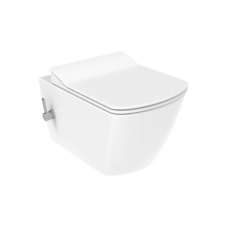 Oase CR ELEGANT WANDTOILETTE MIT BIDET - RANDLOS - MIT KALT- UND WARMWASSER-BIDETARMATUR - OHNE TOILETTENSITZ - GLÄNZEND WEISS