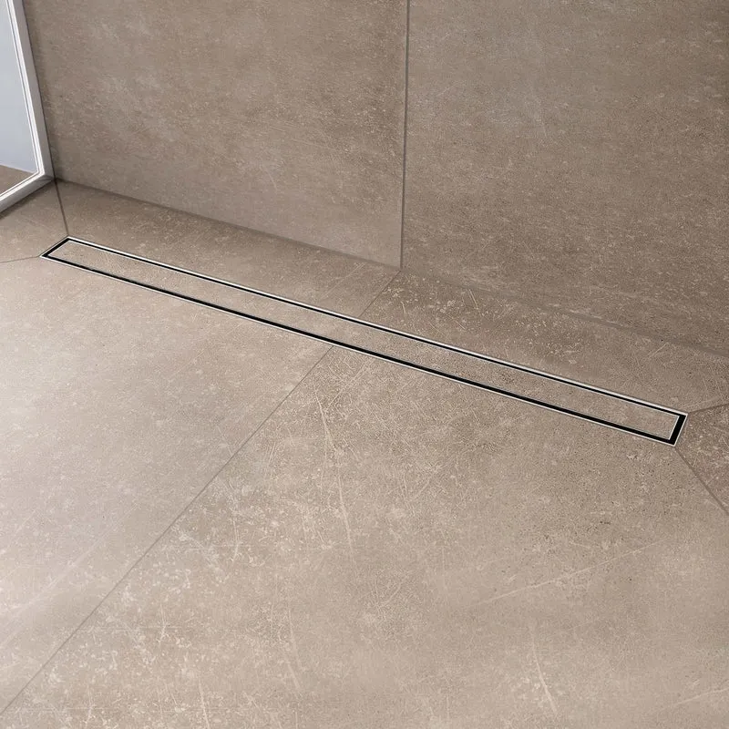 hansgrohe RainDrain Compact Duschrinne, Komplett-Set, für Standardinstallation DN 40 Sperrwasserhöhe: 30 mm, einseitig befliesbar, edelstahl gebürstet