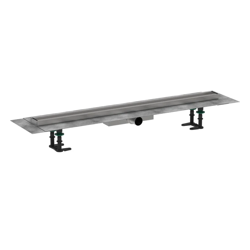 hansgrohe RainDrain Compact Duschrinne, Komplett-Set, für Standardinstallation DN 40 Sperrwasserhöhe: 30 mm, einseitig befliesbar, edelstahl gebürstet