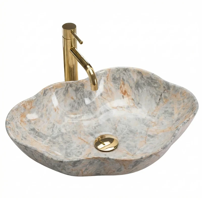 Aufsatzwaschbecken Pearl Ruststone 50,5x38cm