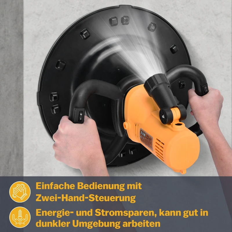 2-in-1 Putzglättmaschine + Betonmischer – 1680W, LED, 6-Gang Drehzahl, Vielseitig