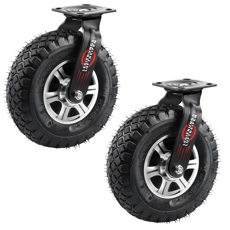 10" Universelle Schwerlastrolle 250 mm – 360° drehbar, Luftreifen, 170 kg Tragkraft, für Werkstatt & Transportwagen