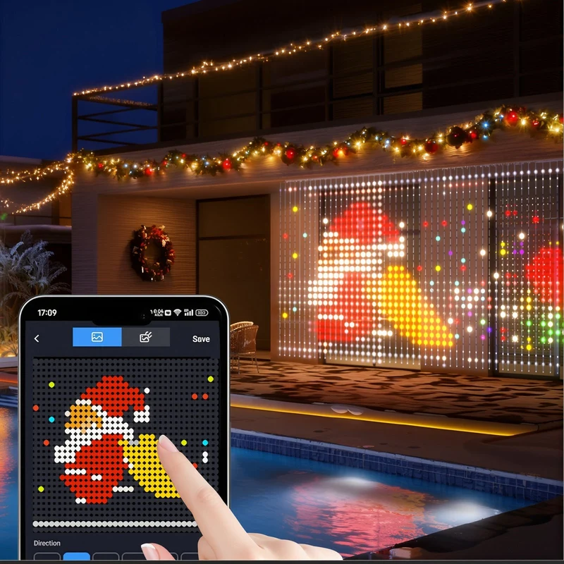 Smart Light Curtain LED Lichterketten Vorhang mit App Steuerung, Musikmodus & 400 LEDs – IP44 Innen & Außen