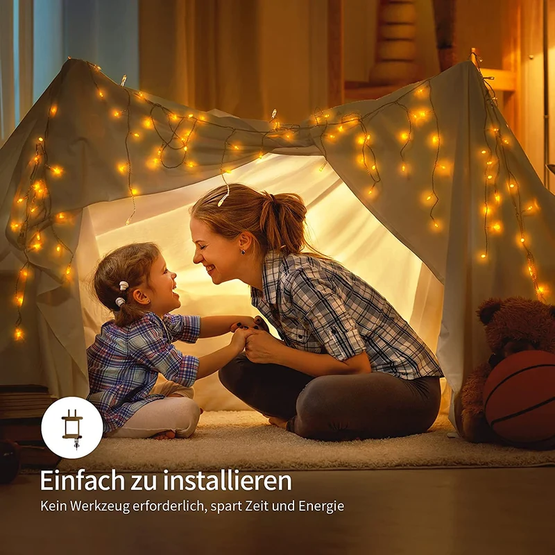 Eiszapfen Lichterkette – IP44 Wasserdicht, 11 Modi, Dimmbar, Timer & Speicherfunktion