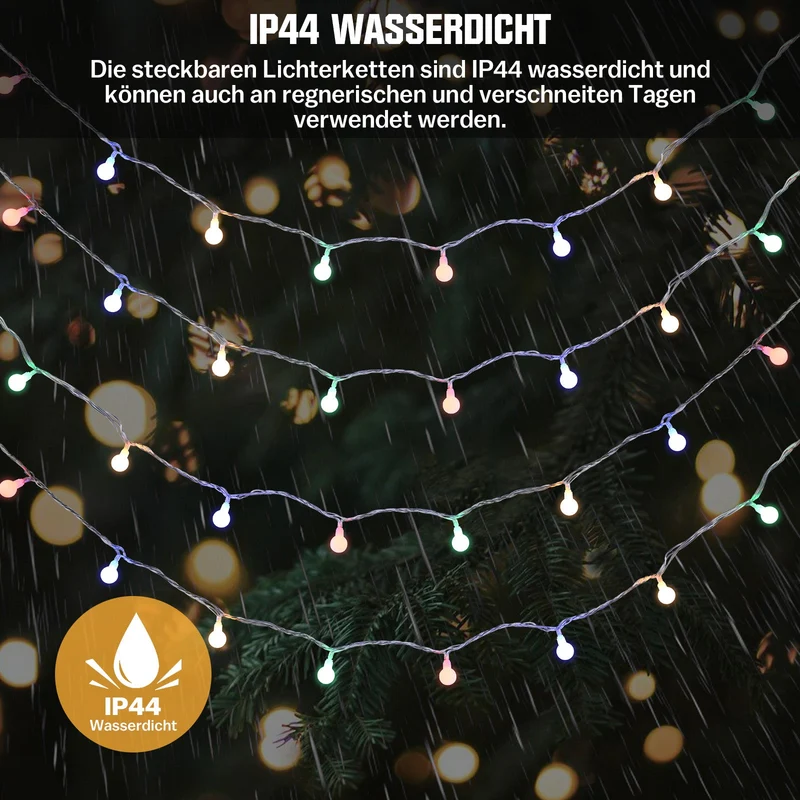 Sternenlichterkette für festliche Stimmung – 144 LEDs, 2 m Warmweiß