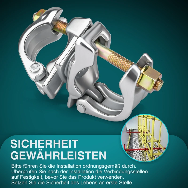 Drehkupplung Gerüst 2er Set – 360° Rohrkupplung 42-62mm, Verzinkt & Robust