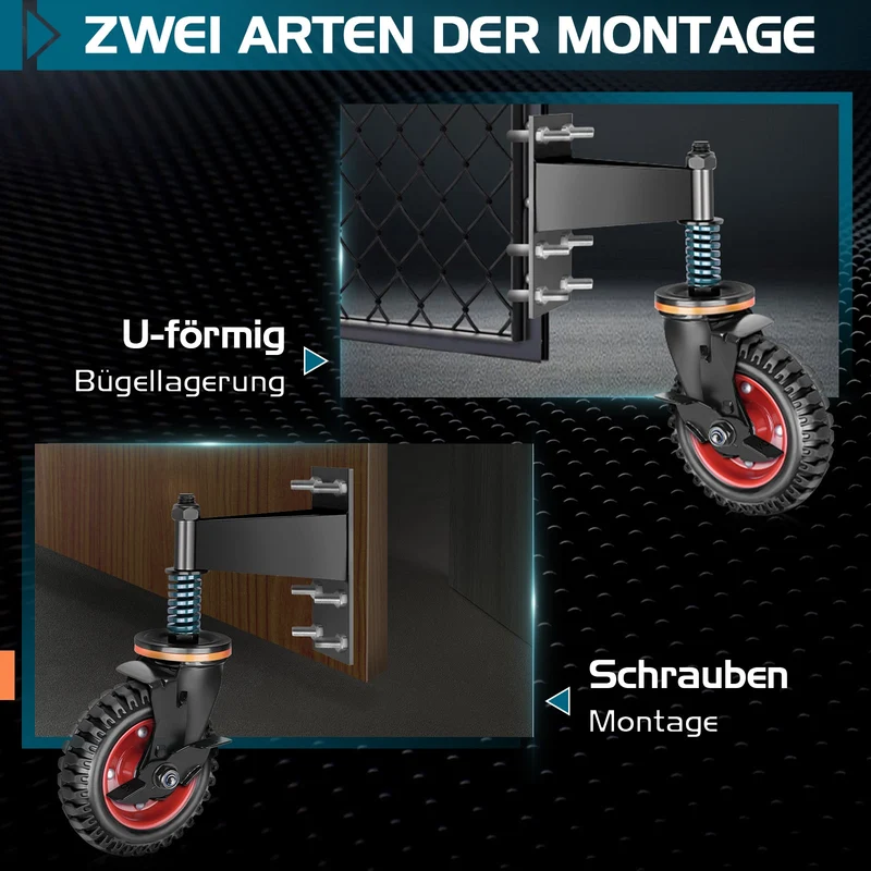 200 mm Schwerlast-Torrad – Stabile Unterstützung für schwere Tore