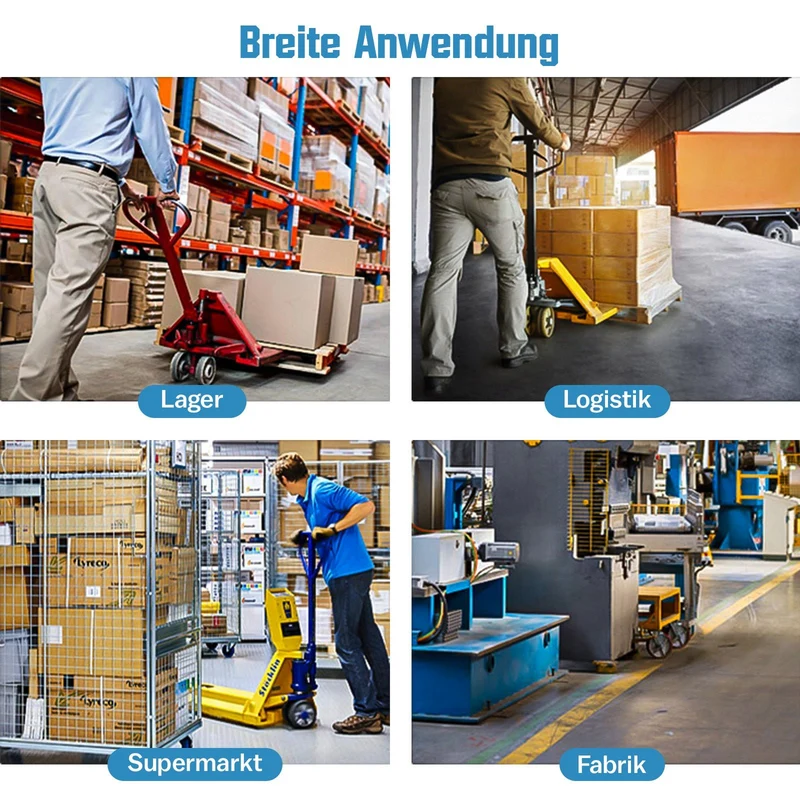 Nylonräder 4er-Set für Handhubwagen 70x60 mm – Bodenschonend, Leise, Tragfähigkeit 650 kg – Ersatzräder für Gabelhubwagen