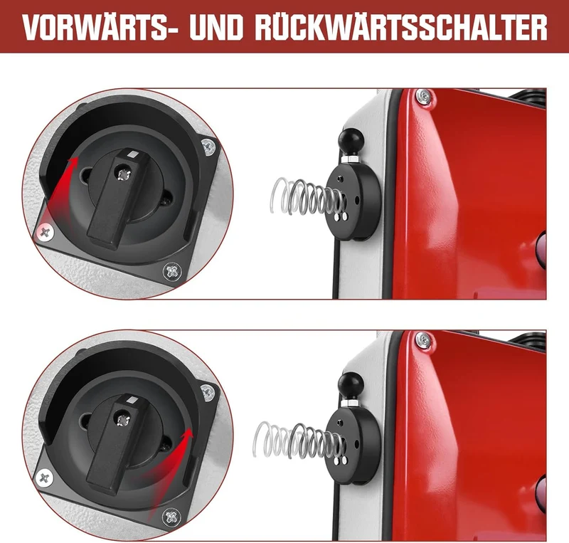 Elektrischer Rohrreiniger 850W, Ø20-200mm, Spiralen 16/22/10mm, 12 Köpfe