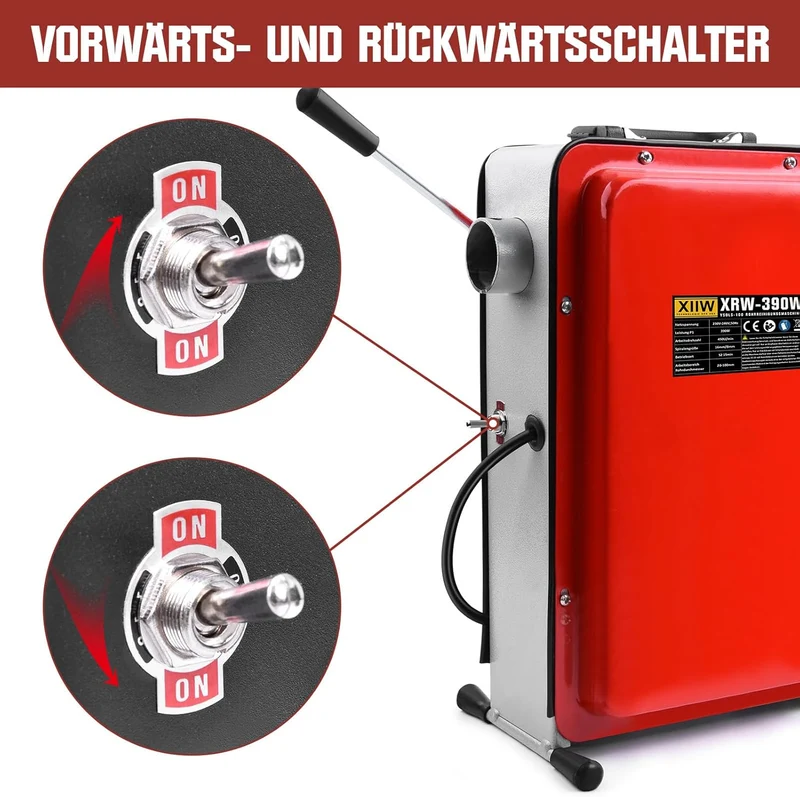 Rohrreiniger 390W mit 16mm 33M Spirale, Ø20-100mm Rohrreinigungsmaschine